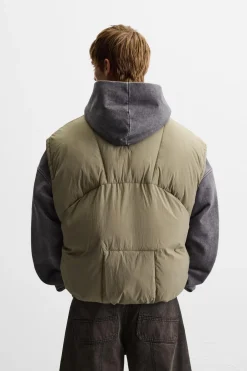 ZARA Coletes^COLETE ACOLCHOADO BOXY FIT Caqui