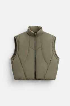 ZARA Coletes^COLETE ACOLCHOADO BOXY FIT Caqui