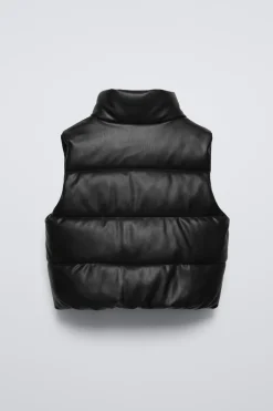 COLETE ACOLCHOADO COM EFEITO PELE-ZARA Cheap
