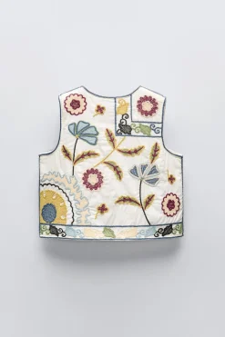 COLETE COM BORDADOS-ZARA Best Sale