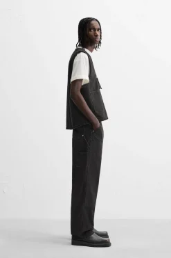 ZARA Blusões|Coletes^COLETE DE GANGA COM BOLSOS Castanho-escuro