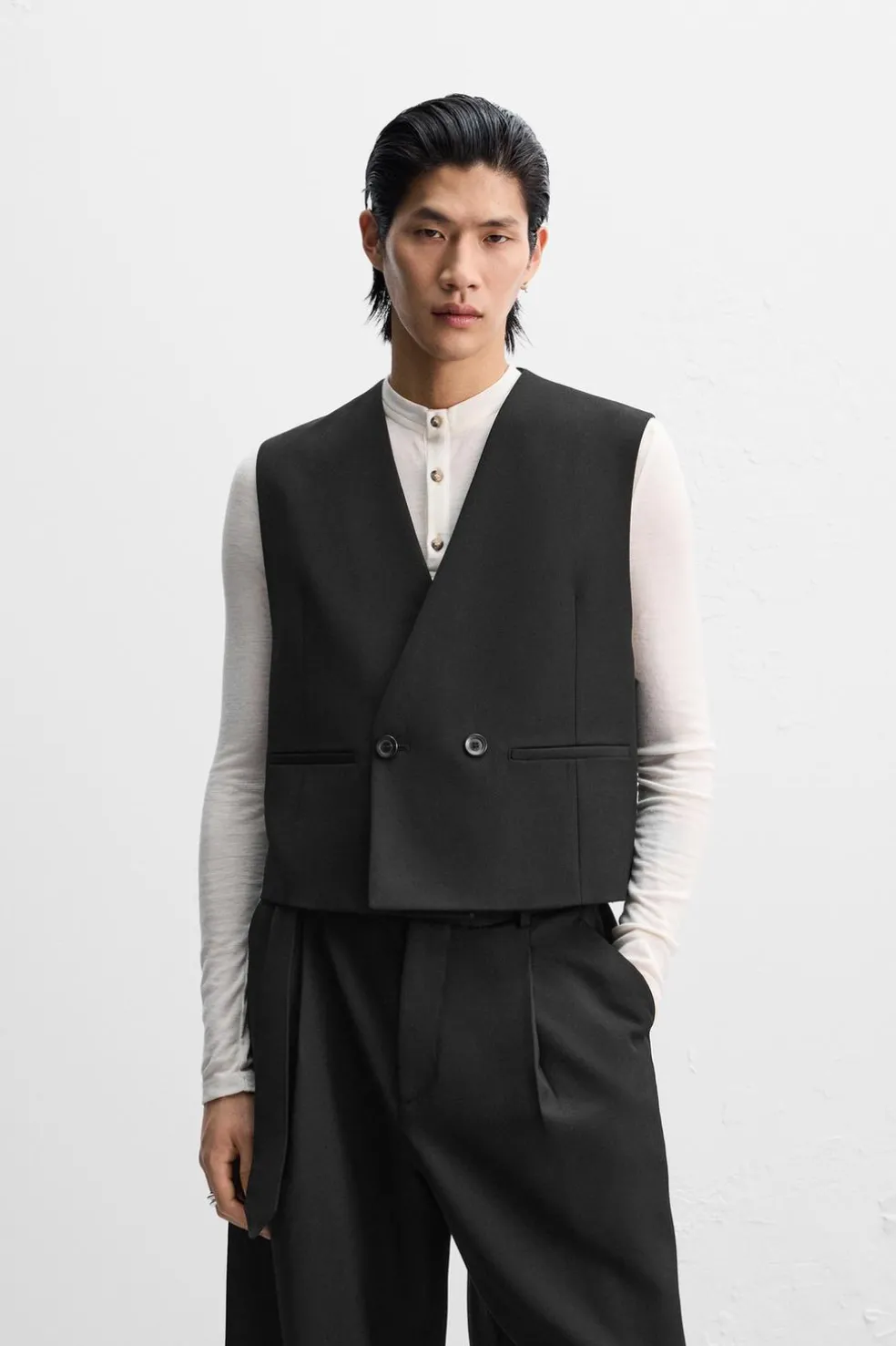 ZARA Coletes^COLETE DE TRAJE X NANUSHKA Preto