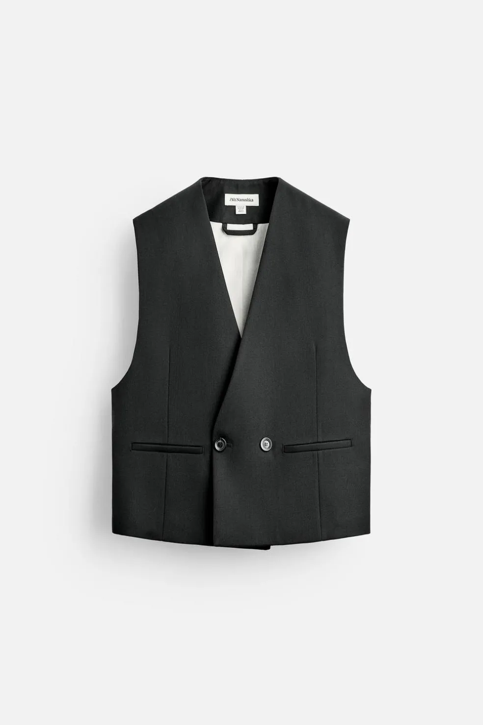 ZARA Coletes^COLETE DE TRAJE X NANUSHKA Preto