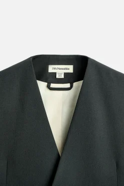 ZARA Coletes^COLETE DE TRAJE X NANUSHKA Preto