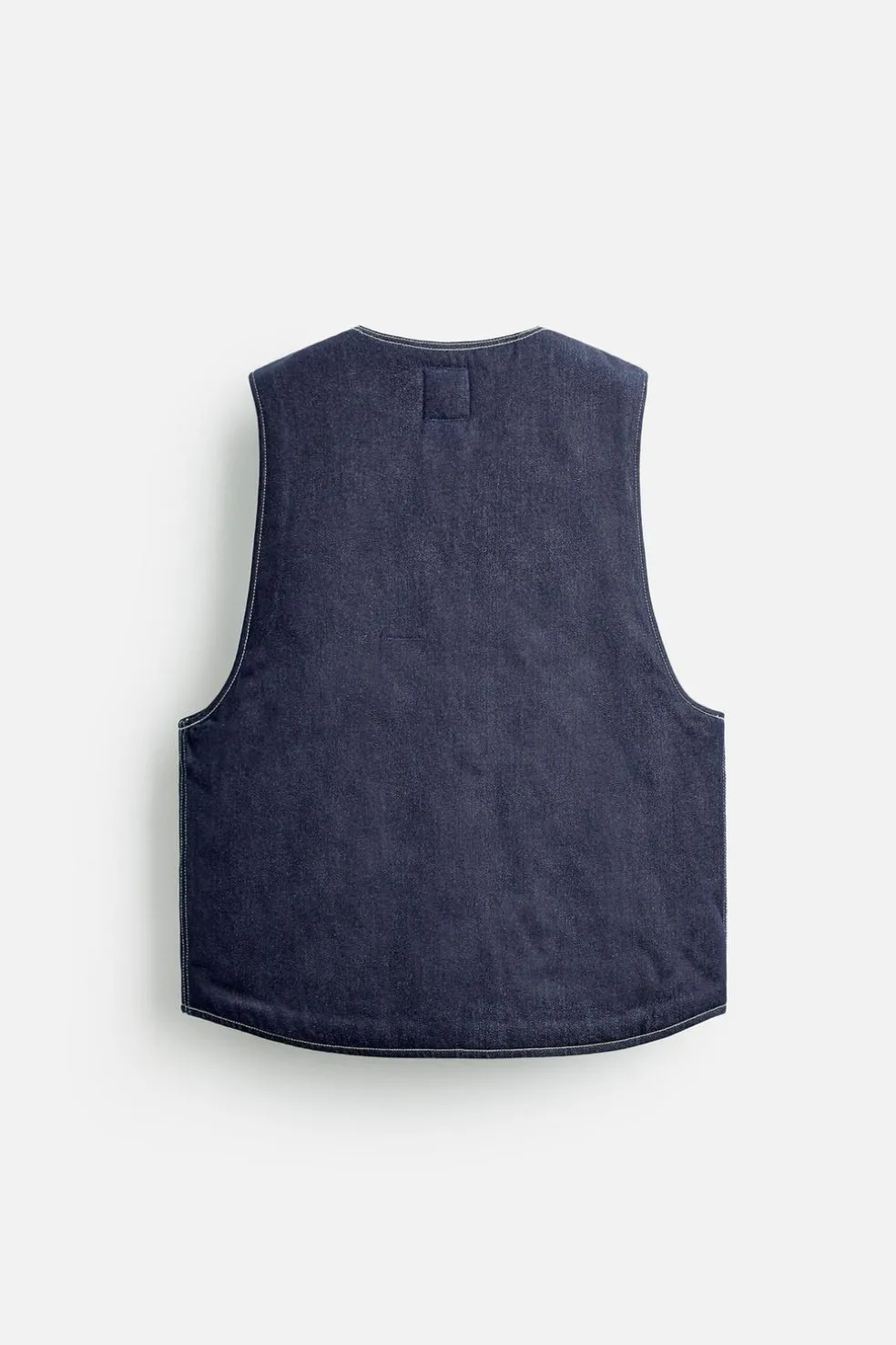 ZARA Blusões|Coletes^COLETE DENIM COM COSTURAS Azul