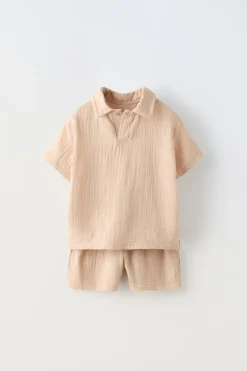 CONJUNTO CREPE POLO E CALÇÕES BERMUDA-ZARA Best