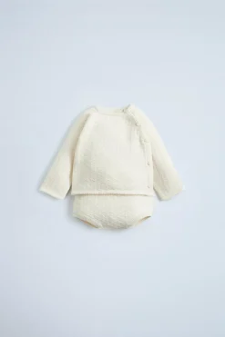CONJUNTO DE CAMISOLA E CUECAS DE MALHA COM SEDA-ZARA Best Sale