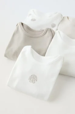 CONJUNTO DE CINCO BODIES COM COELHINHOS-ZARA Outlet
