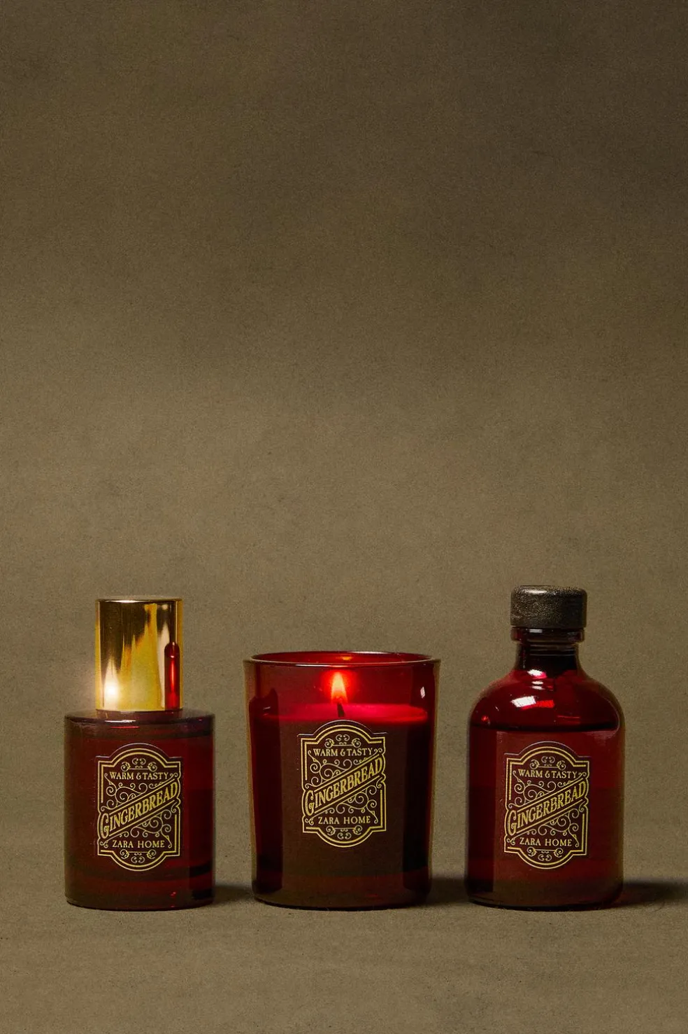ZARA Fragrâncias Para Casa|Fragrâncias Para Casa^CONJUNTO DE PRESENTE GINGERBREAD (CONJUNTO DE 3) Vermelho