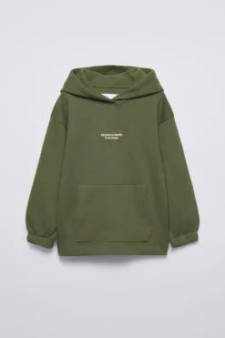 CONJUNTO DE SWEATSHIRT E CALÇAS JOGGER COM MENSAGEM BORDADA-ZARA Fashion