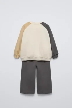 CONJUNTO DE SWEATSHIRT E CALÇAS COM MANGAS A CONTRASTAR-ZARA Discount