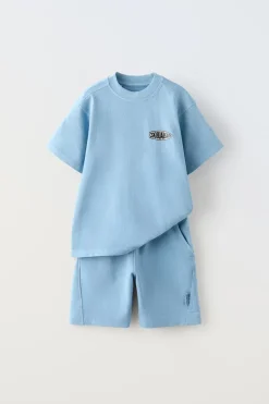 CONJUNTO DE T-SHIRT E CALÇÕES BERMUDA GARMENT DYE-ZARA Flash Sale