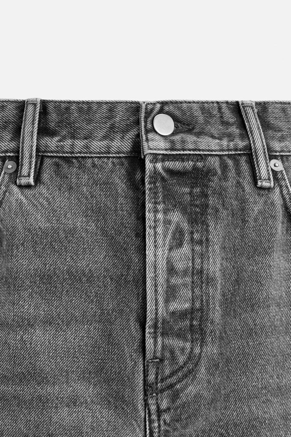 ZARA Calças De Ganga^JEANS ANKLE STRAIGHT FIT Carvão