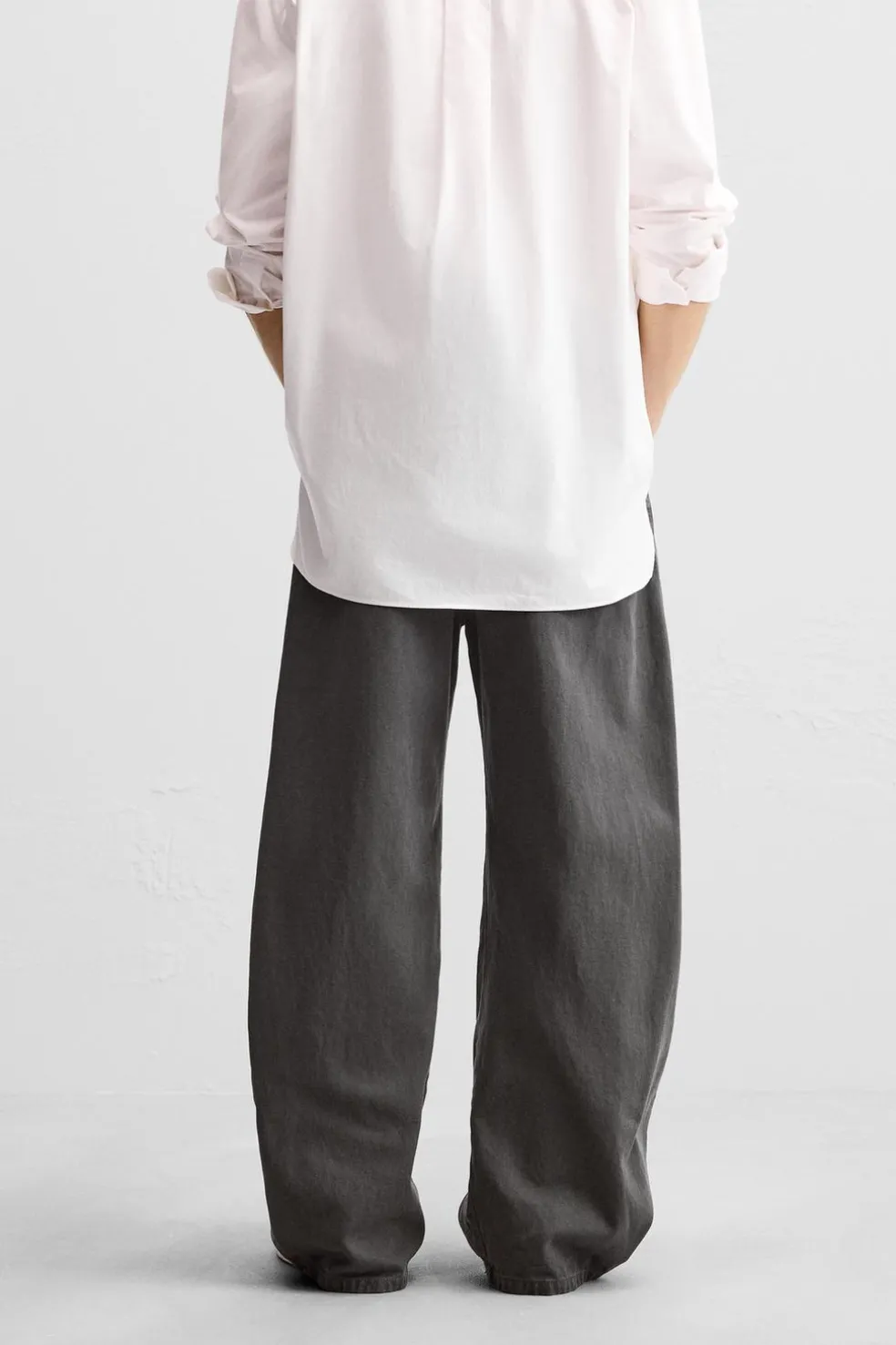 ZARA Calças De Ganga^JEANS BALOON FIT Cinzento