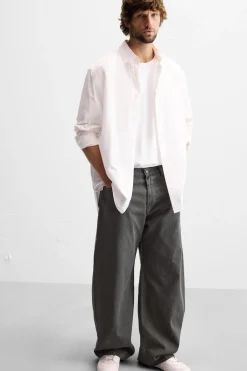 ZARA Calças De Ganga^JEANS BALOON FIT Cinzento