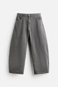ZARA Calças De Ganga^JEANS BALOON FIT Cinzento