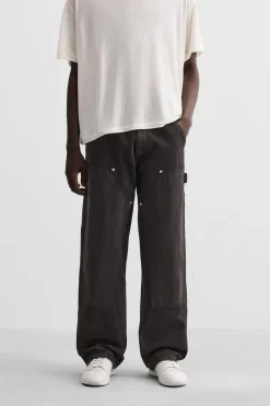 ZARA Calças De Ganga^JEANS CARPINTARIA COM BOLSOS Castanho-escuro