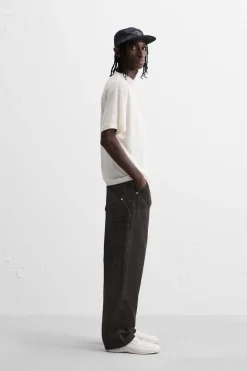 ZARA Calças De Ganga^JEANS CARPINTARIA COM BOLSOS Castanho-escuro