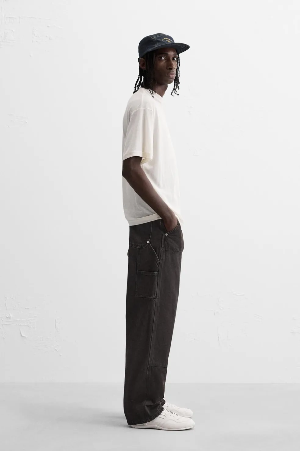 ZARA Calças De Ganga^JEANS CARPINTARIA COM BOLSOS Castanho-escuro