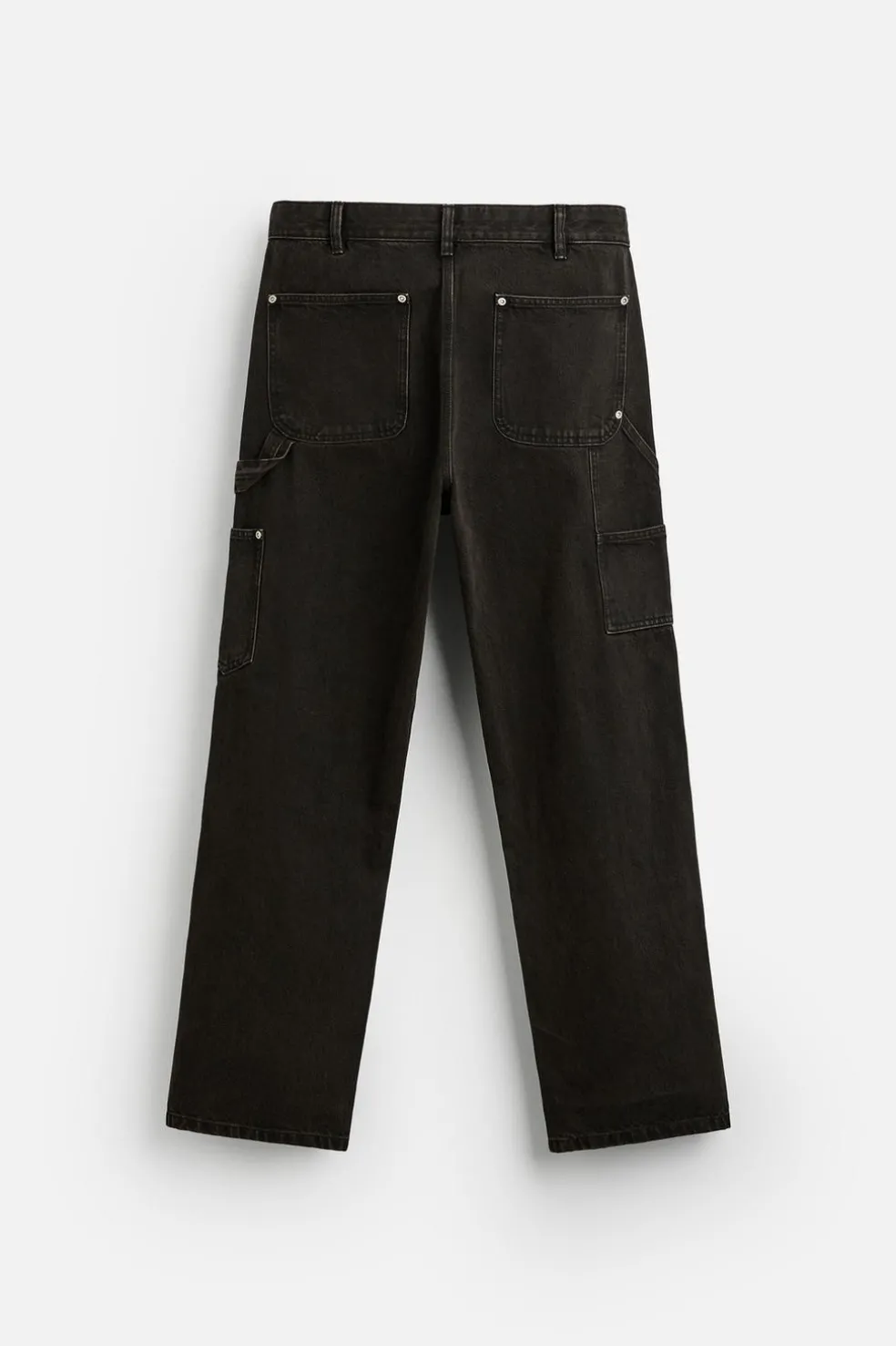 ZARA Calças De Ganga^JEANS CARPINTARIA COM BOLSOS Castanho-escuro