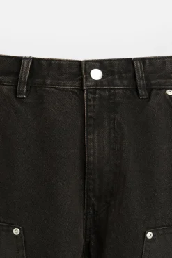 ZARA Calças De Ganga^JEANS CARPINTARIA COM BOLSOS Castanho-escuro