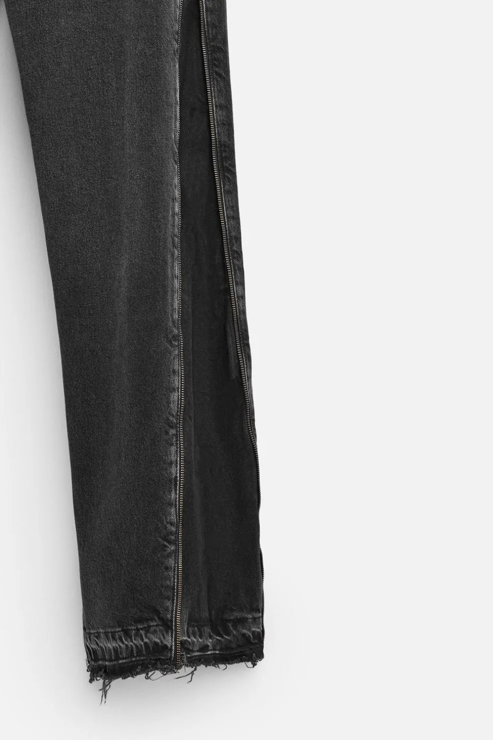 ZARA Calças De Ganga^JEANS FLARE FIT COM FECHOS ÉCLAIR Carvão