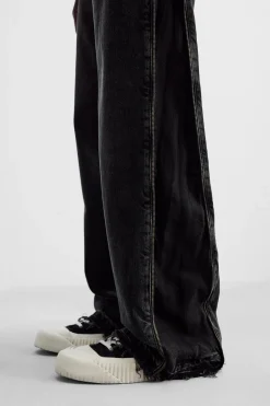 ZARA Calças De Ganga^JEANS FLARE FIT COM FECHOS ÉCLAIR Carvão