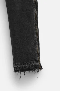ZARA Calças De Ganga^JEANS FLARE FIT COM FECHOS ÉCLAIR Carvão