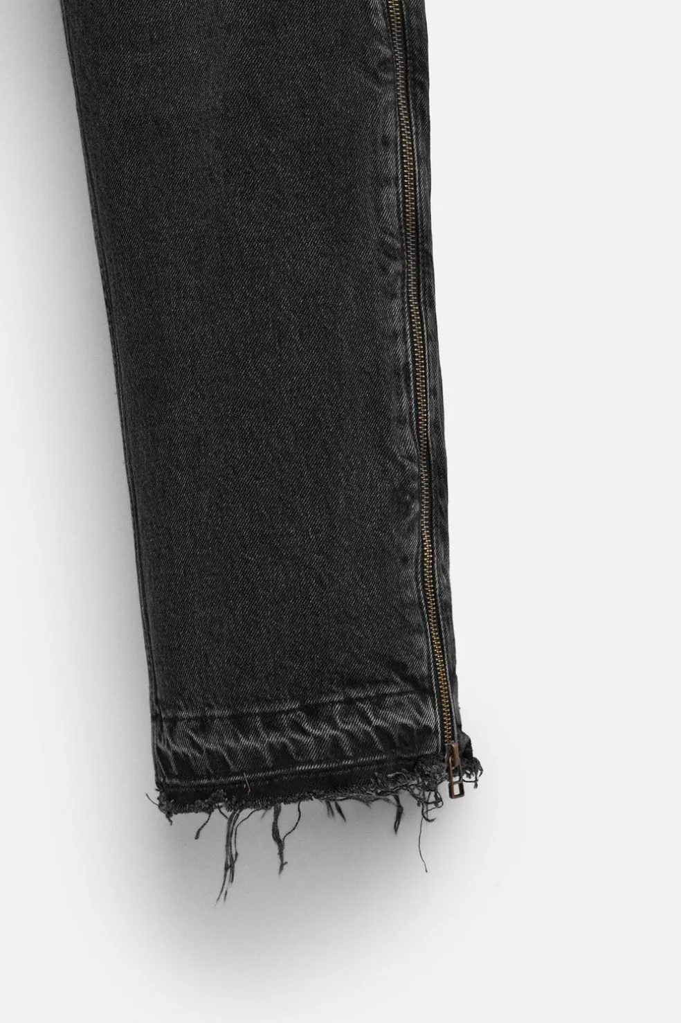 ZARA Calças De Ganga^JEANS FLARE FIT COM FECHOS ÉCLAIR Carvão