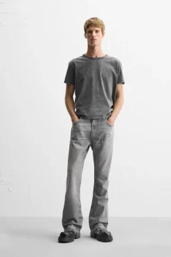 ZARA Calças De Ganga^JEANS FLARED FIT Cinzento