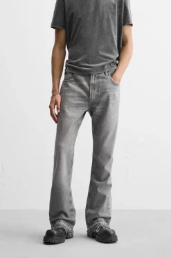 ZARA Calças De Ganga^JEANS FLARED FIT Cinzento