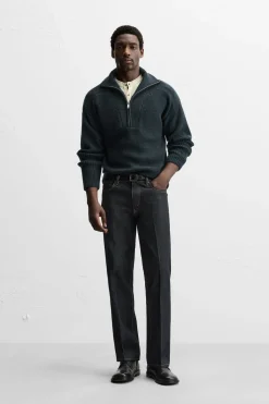 ZARA Calças De Ganga^JEANS FLARED FIT Azul