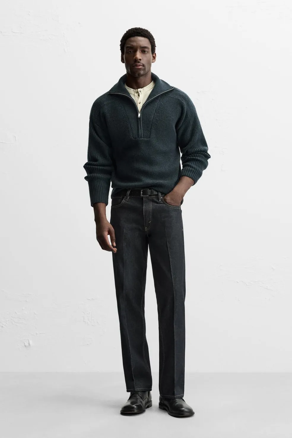ZARA Calças De Ganga^JEANS FLARED FIT Azul