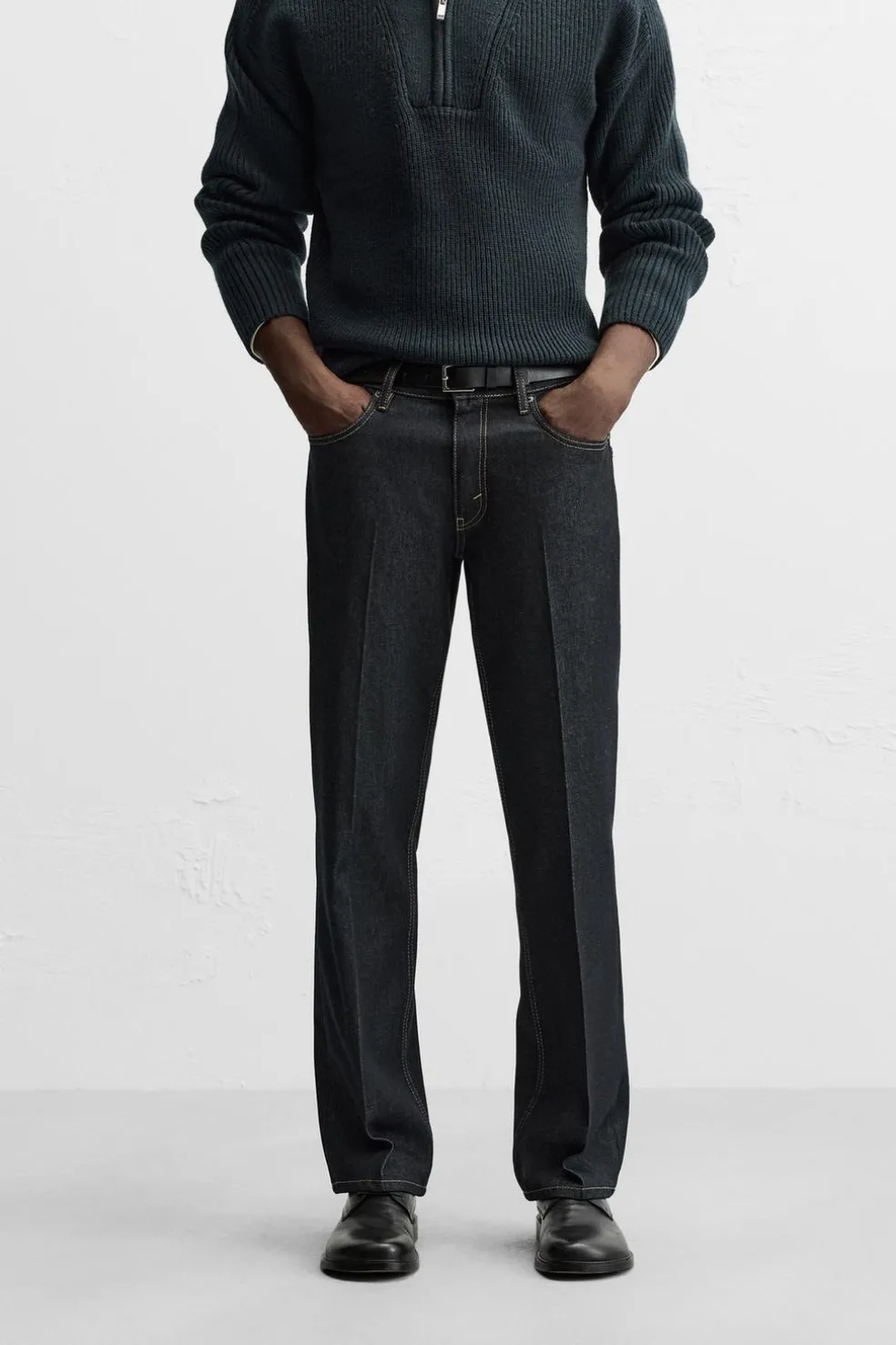 ZARA Calças De Ganga^JEANS FLARED FIT Azul