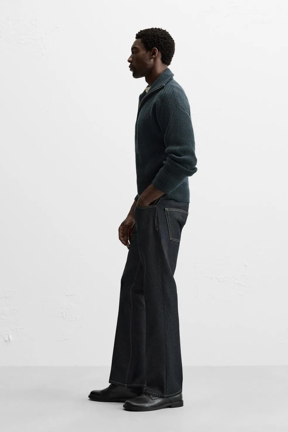 ZARA Calças De Ganga^JEANS FLARED FIT Azul