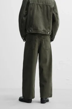 ZARA Calças De Ganga^JEANS PERNA LARGA X NANUSHKA Caqui-escuro