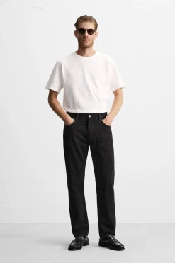 ZARA Calças De Ganga^JEANS REGULAR FIT Carvão
