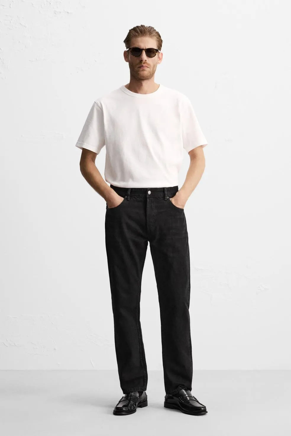 ZARA Calças De Ganga^JEANS REGULAR FIT Carvão