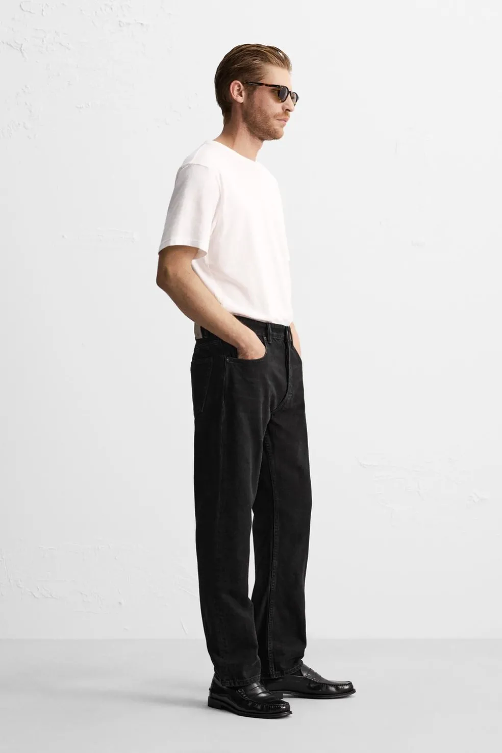 ZARA Calças De Ganga^JEANS REGULAR FIT Carvão