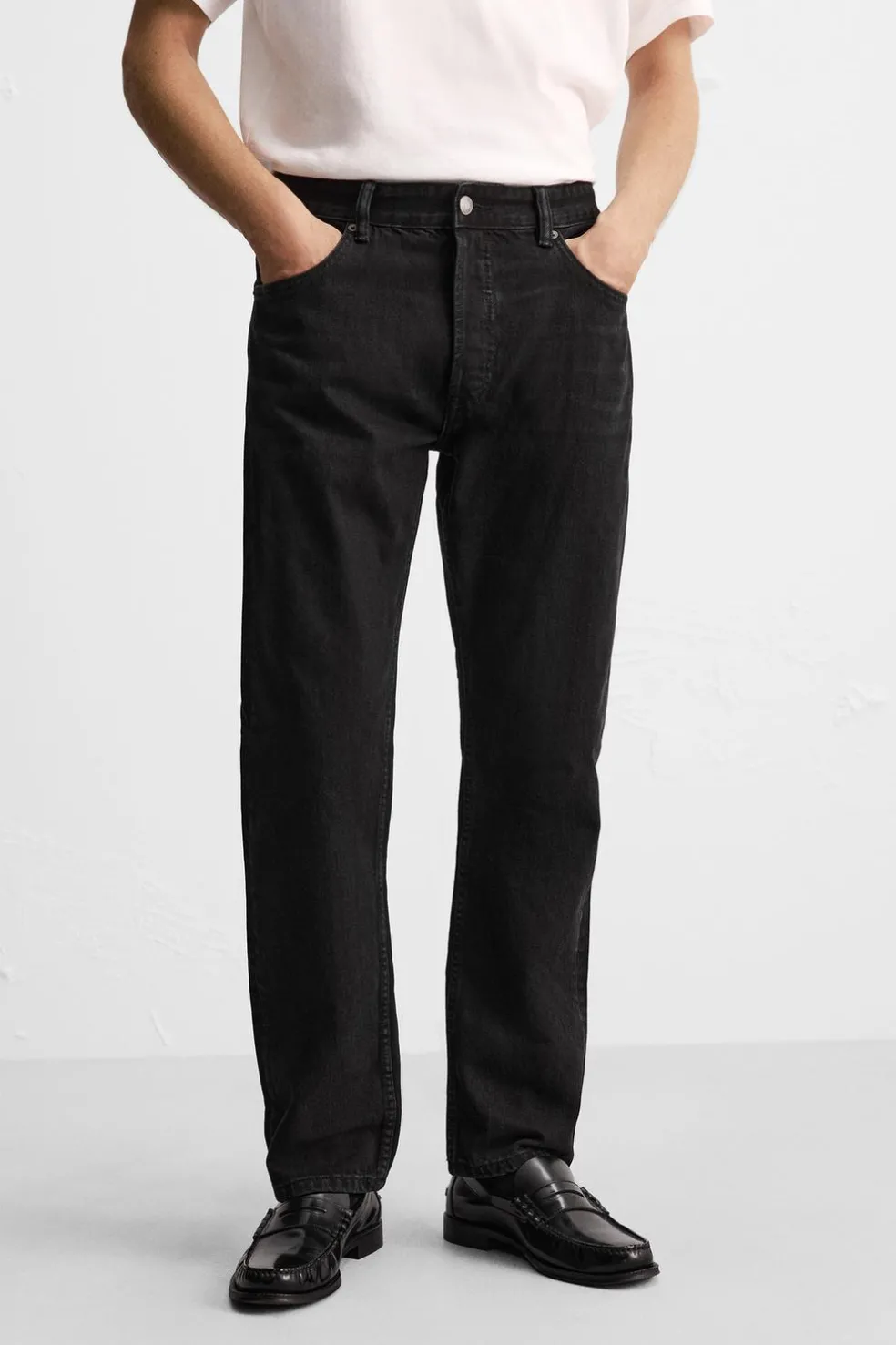 ZARA Calças De Ganga^JEANS REGULAR FIT Carvão