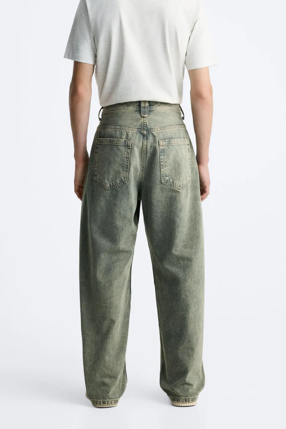 ZARA Calças De Ganga^JEANS RELAX FIT COSTURAS Azul