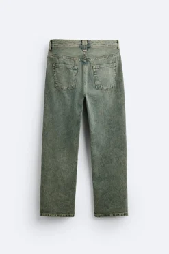 ZARA Calças De Ganga^JEANS RELAX FIT COSTURAS Azul