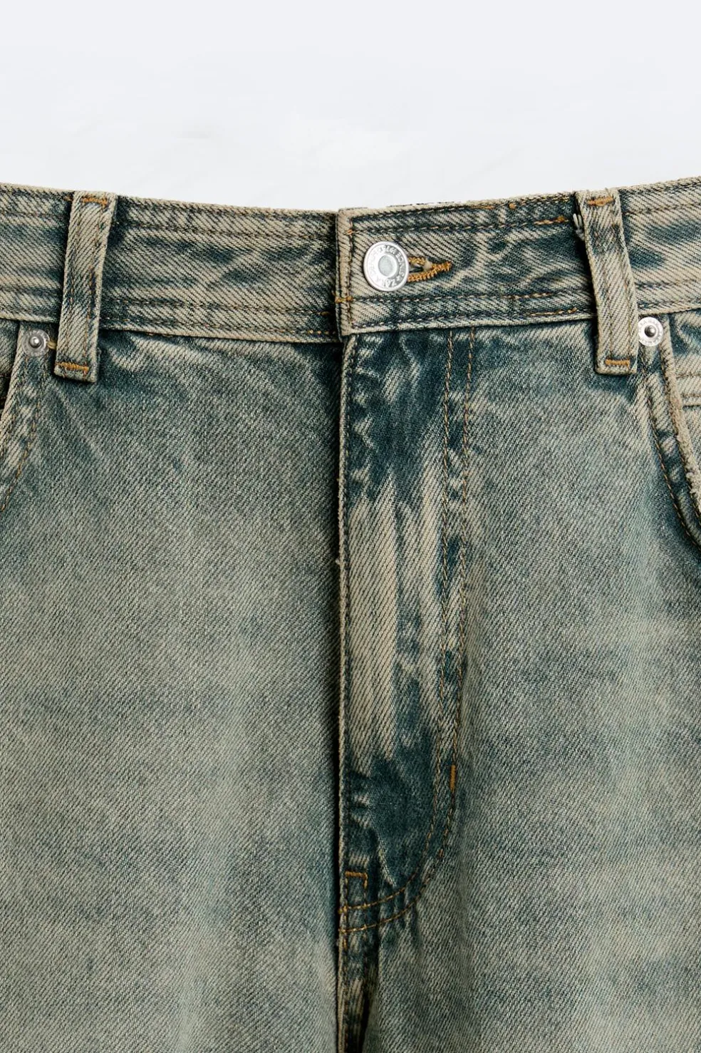 ZARA Calças De Ganga^JEANS RELAX FIT COSTURAS Azul