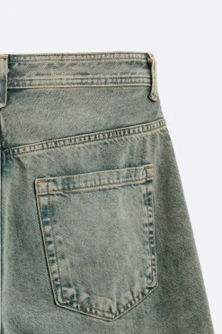 ZARA Calças De Ganga^JEANS RELAX FIT COSTURAS Azul