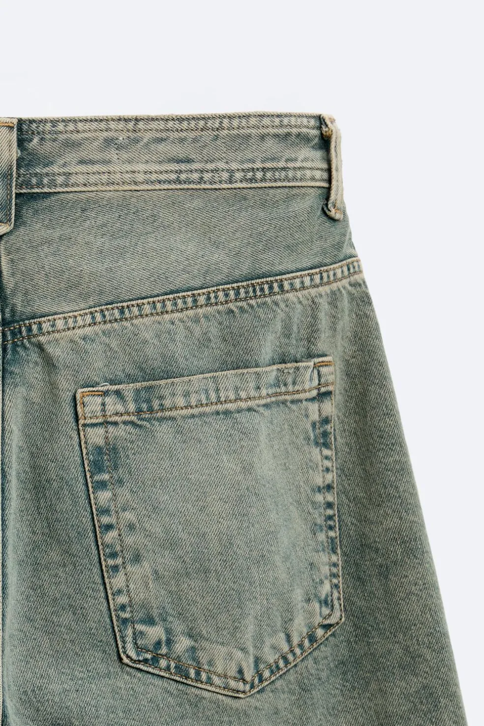 ZARA Calças De Ganga^JEANS RELAX FIT COSTURAS Azul