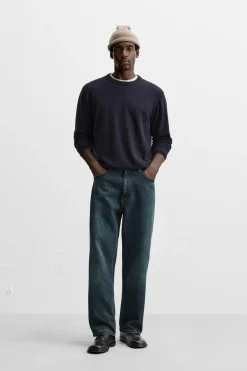 ZARA Calças De Ganga^JEANS RELAXED STRAIGHT FIT Azul