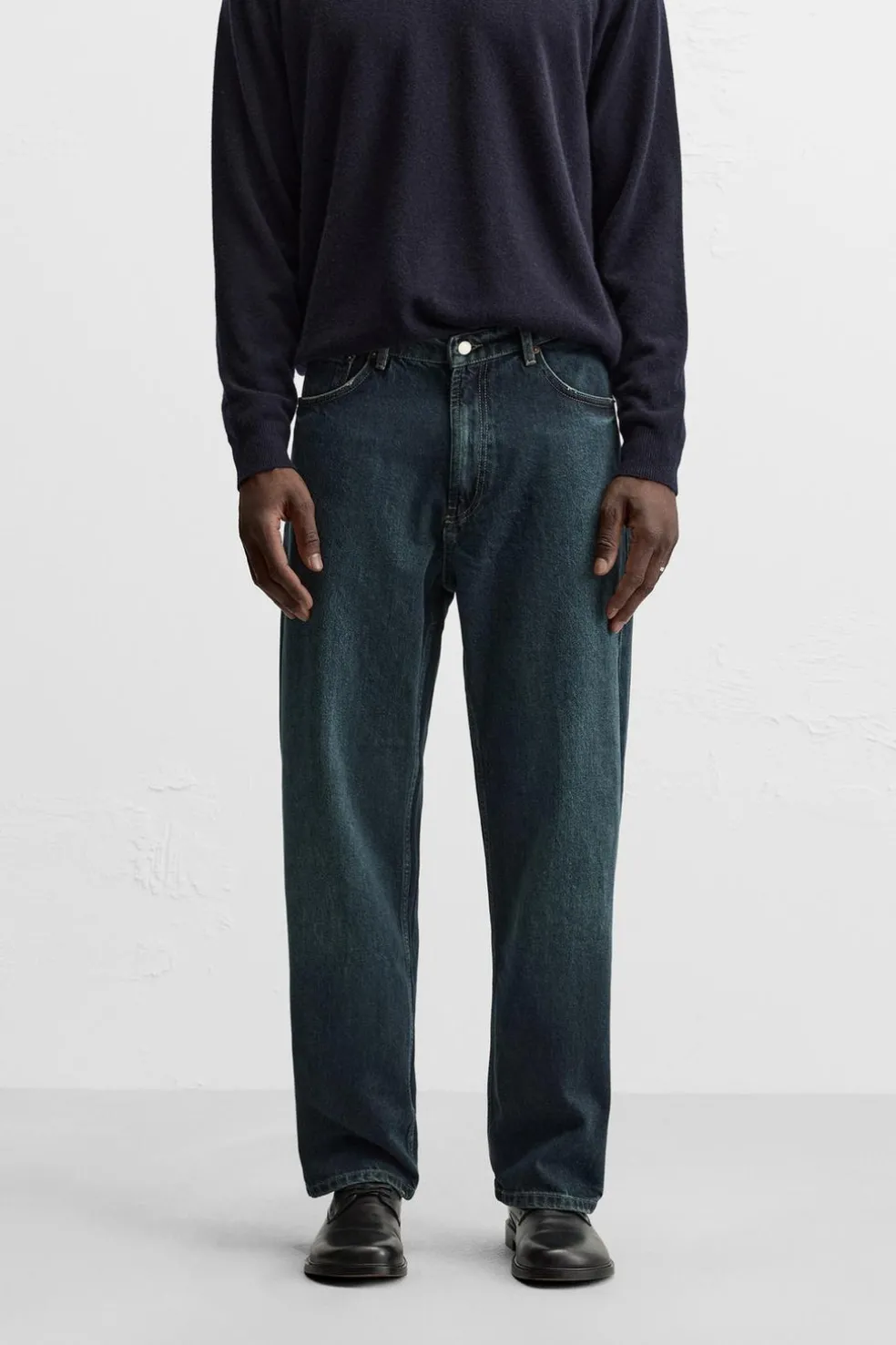 ZARA Calças De Ganga^JEANS RELAXED STRAIGHT FIT Azul