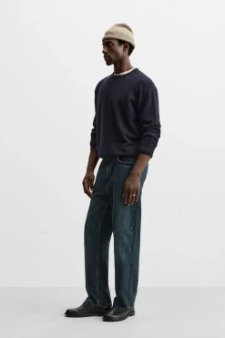 ZARA Calças De Ganga^JEANS RELAXED STRAIGHT FIT Azul