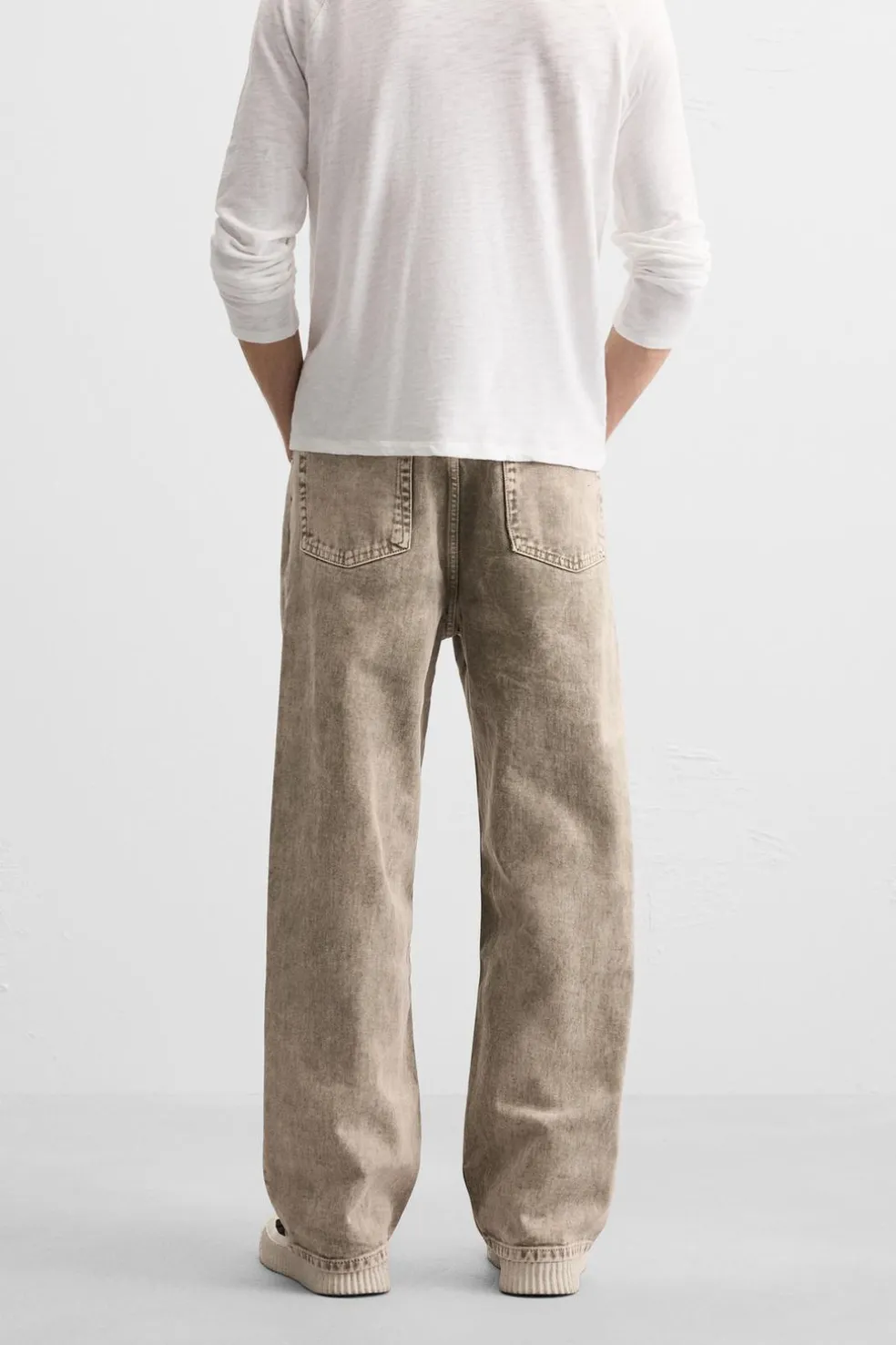 ZARA Calças De Ganga^JEANS RELAXED STRAIGHT FIT Bege