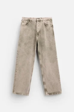ZARA Calças De Ganga^JEANS RELAXED STRAIGHT FIT Bege